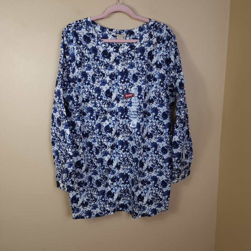 Duluth Wrinklefighter Tunic in Navy Floral Size XL